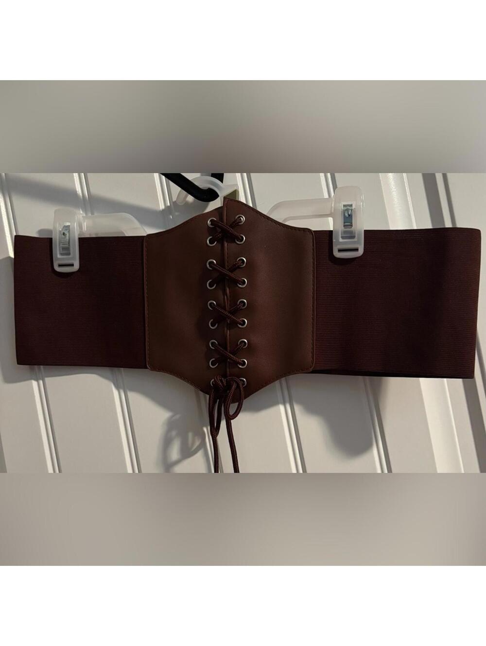 #A001 NWOT Fashion Belt Brown with Silver Rivets